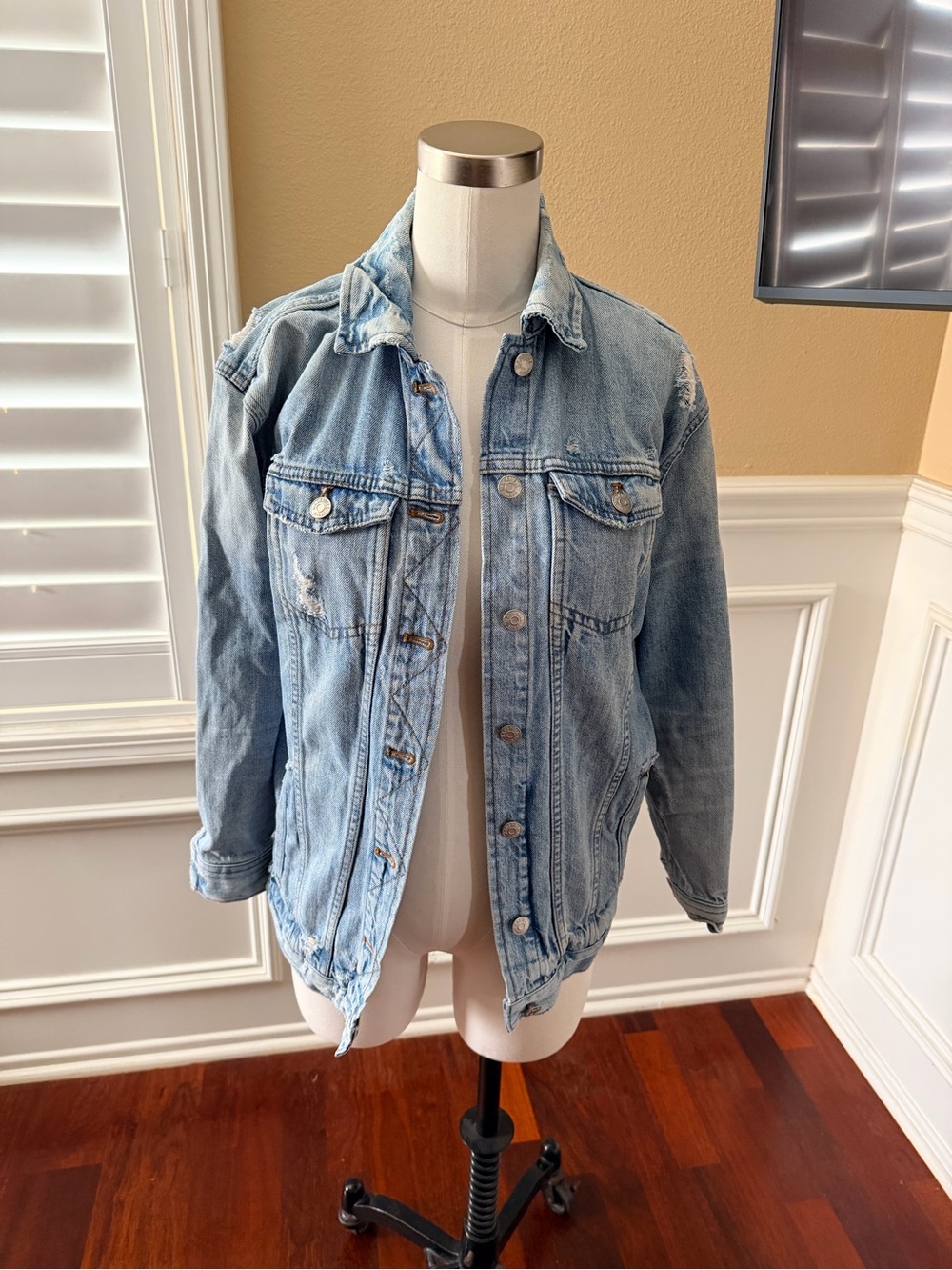 Madewell Light Blue Distressed Denim Jacket